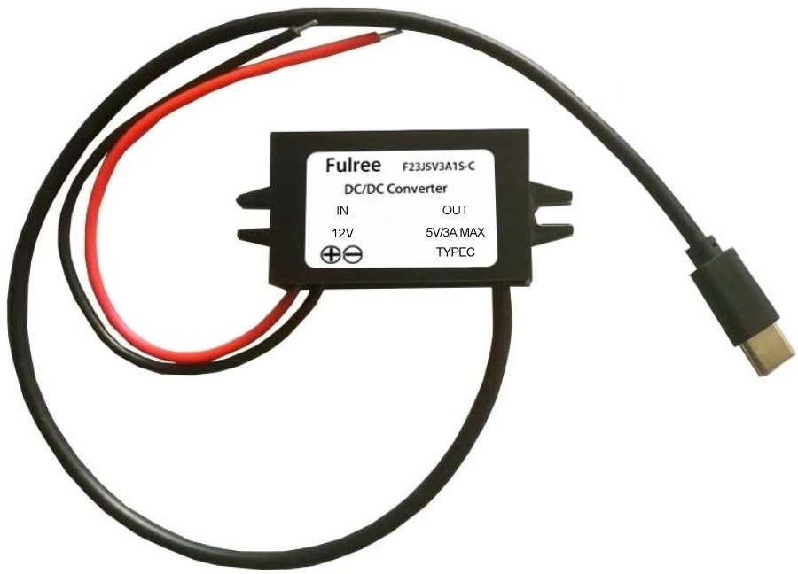 Conexpro step-down měnič napětí s USB-C, vstup 12V, výstup 5V/3A, 15W
