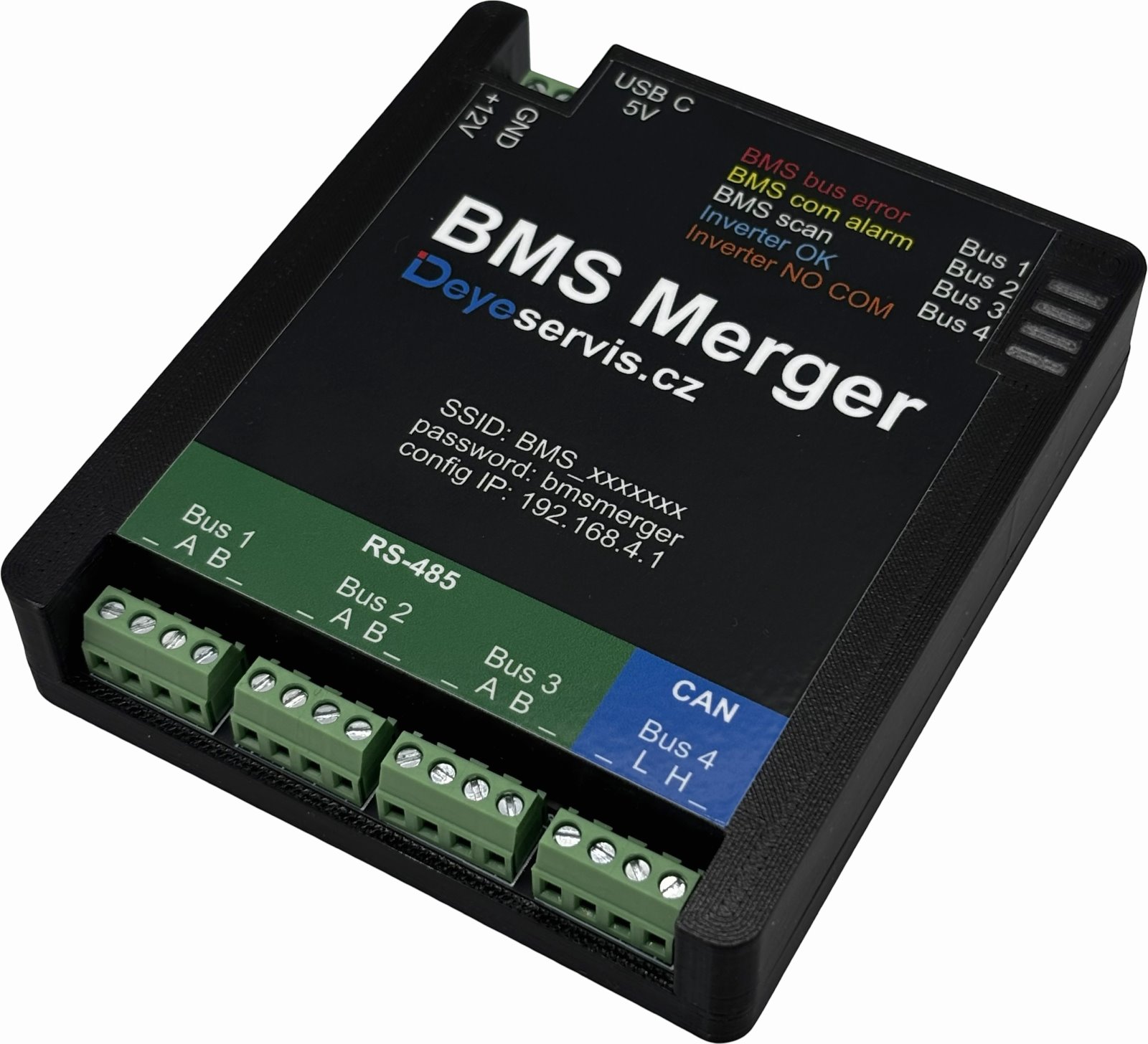 Conexpro BMS slučovač 3x RS485 na CAN, až 48 baterií